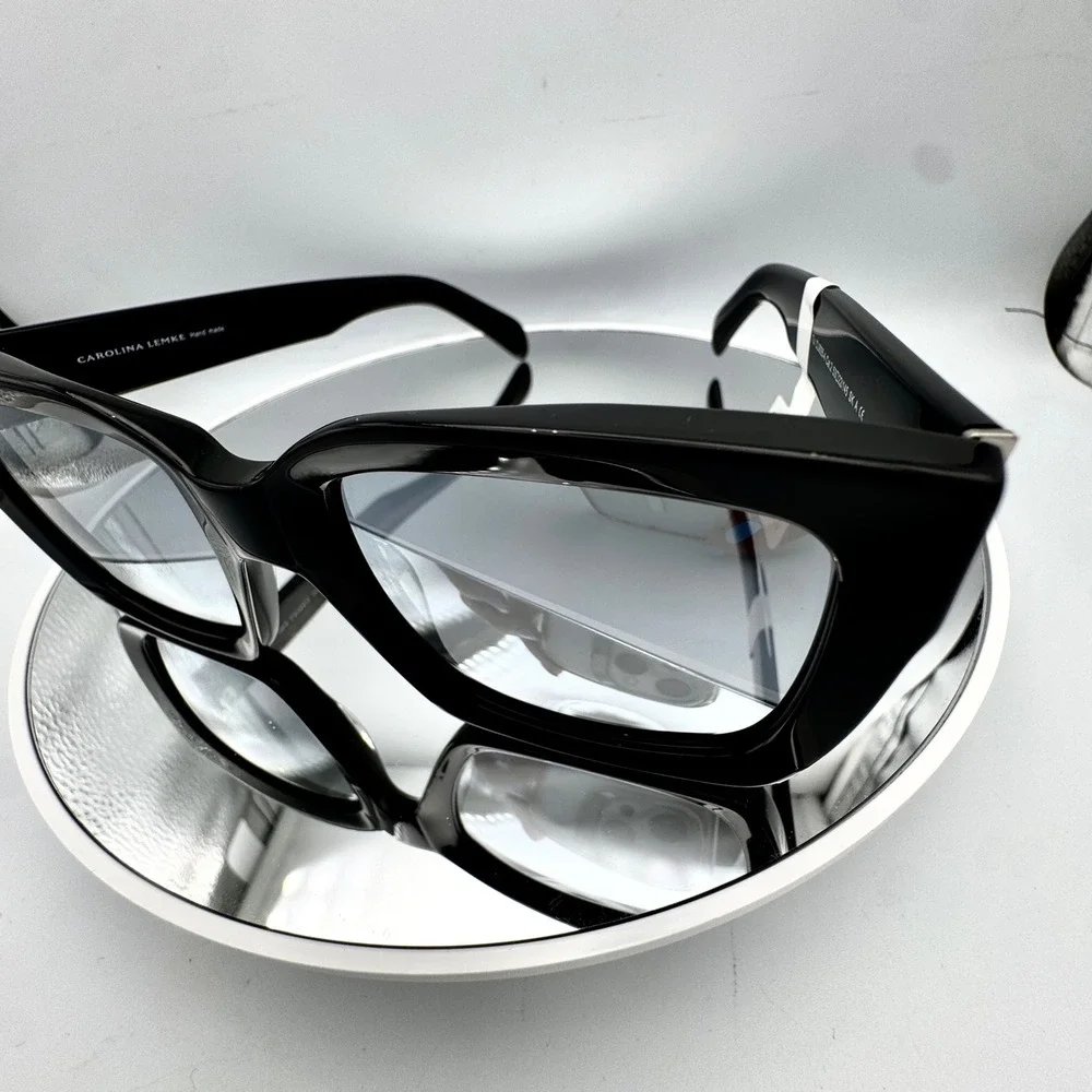 Carolina Lemke Oversized Sunglasses Handmade Tui Black Cat 2 53 22 145 CL90554